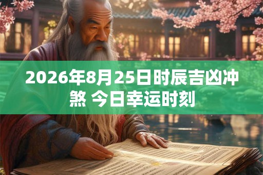2026年8月25日时辰吉凶冲煞 今日幸运时刻