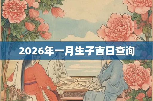 2026年一月生子吉日查询