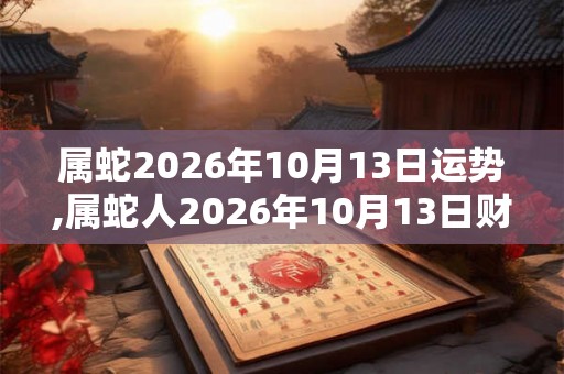 属蛇2026年10月13日运势,属蛇人2026年10月13日财运,生肖蛇2026年10月13日运势