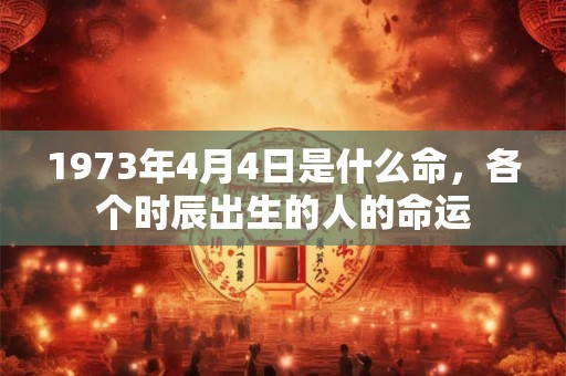 1973年4月4日是什么命,各个时辰出生的人的命运 1973年4月4日是什么命,各个时辰出生的人的命运