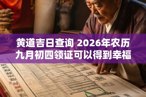 黄道吉日查询 2026年农历九月初四领证可以得到幸福吗