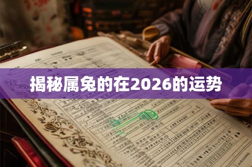 揭秘属兔的在2026的运势