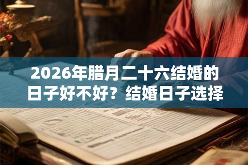2026年腊月二十六结婚的日子好不好？结婚日子选择讲究？