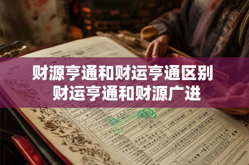 财源亨通和财运亨通区别  财运亨通和财源广进