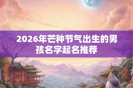 2026年芒种节气出生的男孩名字起名推荐