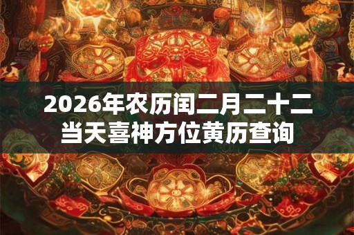 2026年农历闰二月二十二当天喜神方位黄历查询