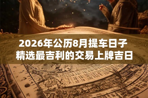 2026年公历8月提车日子 精选最吉利的交易上牌吉日 2026年公历8月提车日子 精选最吉利的交易上牌吉日