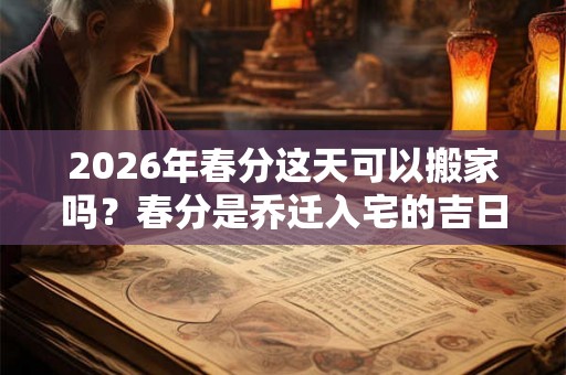 2026年春分这天可以搬家吗？春分是乔迁入宅的吉日吗？