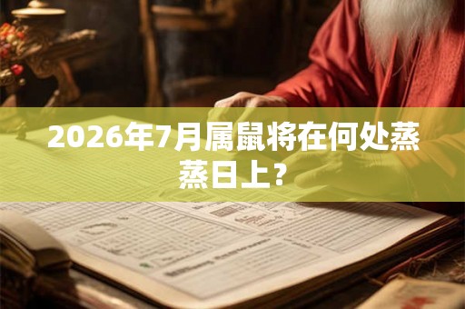 2026年7月属鼠将在何处蒸蒸日上？