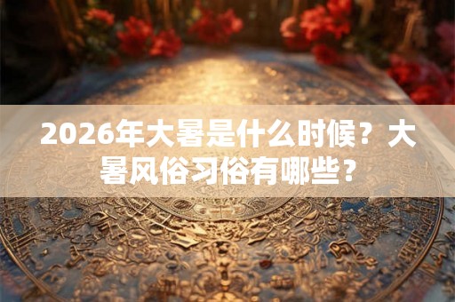 2026年大暑是什么时候？大暑风俗习俗有哪些？