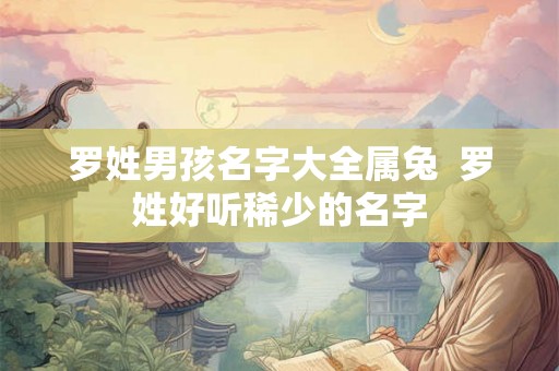 罗姓男孩名字大全属兔  罗姓好听稀少的名字