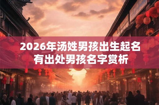 2026年汤姓男孩出生起名 有出处男孩名字赏析