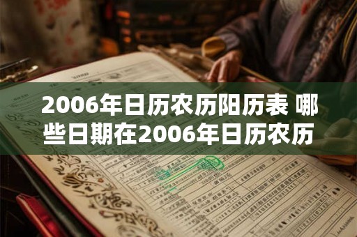 2006年日历农历阳历表 哪些日期在2006年日历农历阳历表中有记录 2006年日历农历阳历表 哪些日期在2006年日历农历阳历表中有记录