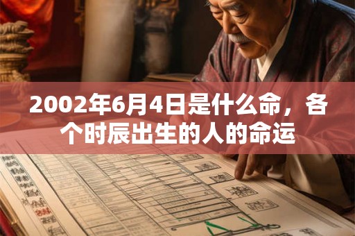 2002年6月4日是什么命，各个时辰出生的人的命运