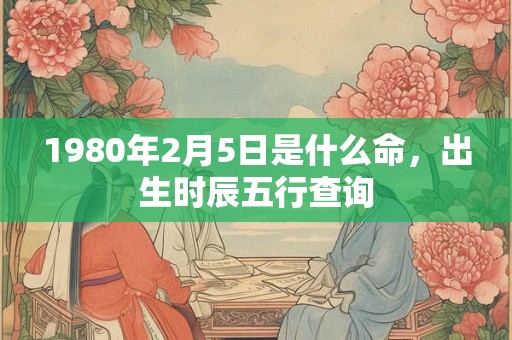 1980年2月5日是什么命，出生时辰五行查询