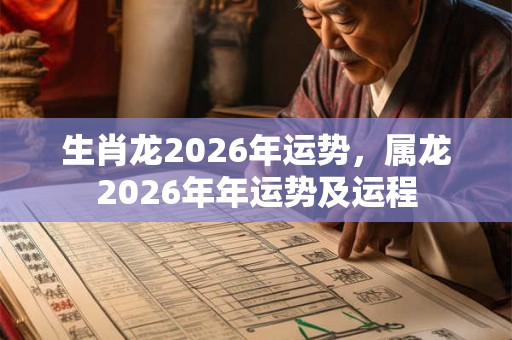 生肖龙2026年运势，属龙2026年年运势及运程