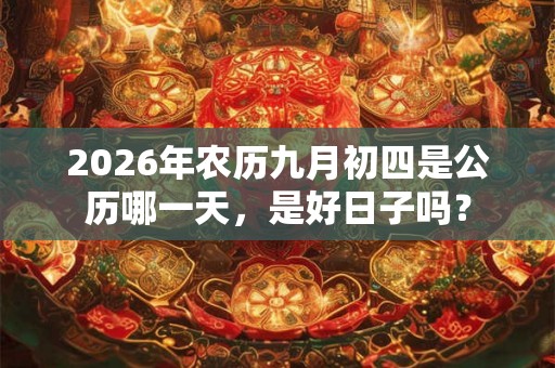 2026年农历九月初四是公历哪一天，是好日子吗？