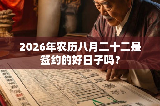 2026年农历八月二十二是签约的好日子吗？