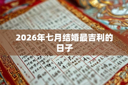 2026年七月结婚最吉利的日子