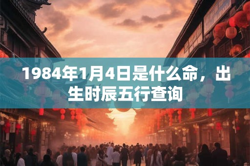 1984年1月4日是什么命，出生时辰五行查询