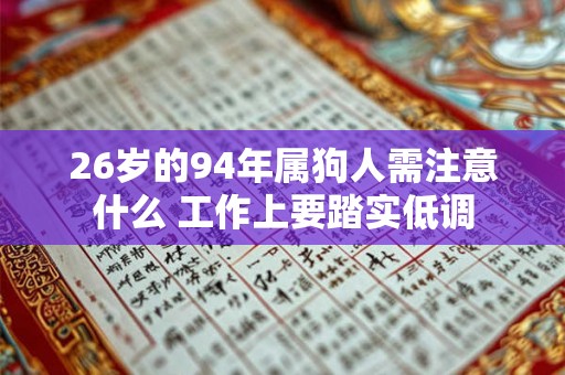 26岁的94年属狗人需注意什么 工作上要踏实低调