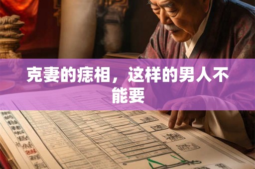 克妻的痣相，这样的男人不能要