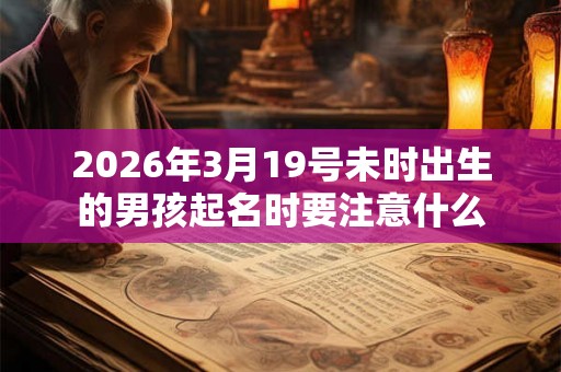 2026年3月19号未时出生的男孩起名时要注意什么
