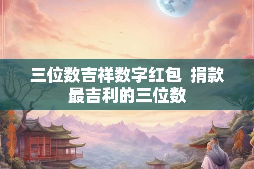 三位数吉祥数字红包  捐款最吉利的三位数