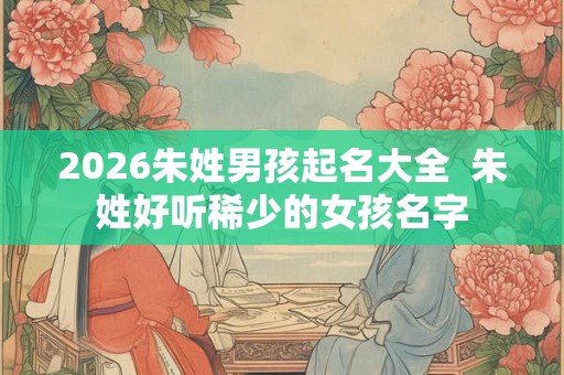 2026朱姓男孩起名大全  朱姓好听稀少的女孩名字
