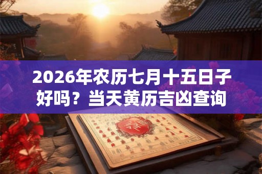 2026年农历七月十五日子好吗？当天黄历吉凶查询