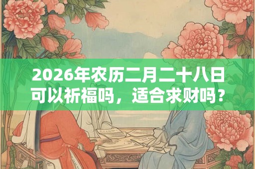2026年农历二月二十八日可以祈福吗，适合求财吗？