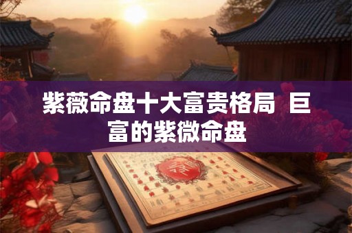 紫薇命盘十大富贵格局  巨富的紫微命盘