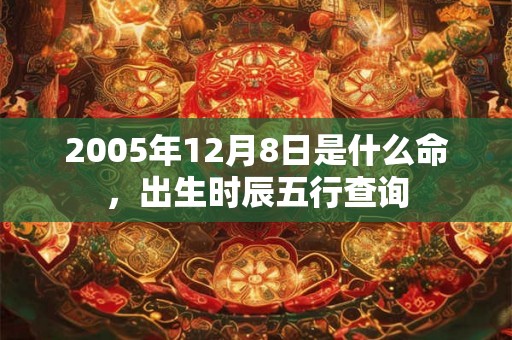 2005年12月8日是什么命,出生时辰五行查询 2005年12月8日是什么命,出生时辰五行查询