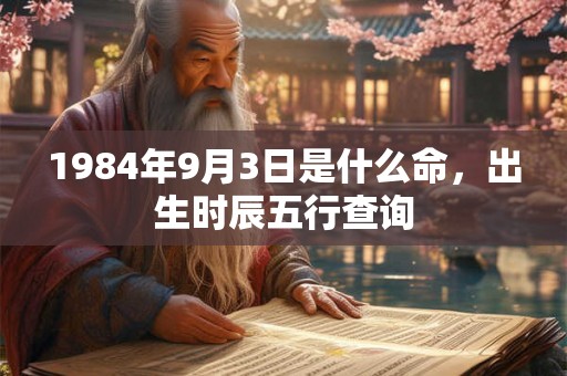1984年9月3日是什么命，出生时辰五行查询