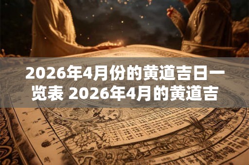 2026年4月份的黄道吉日一览表 2026年4月的黄道吉日表是什么
