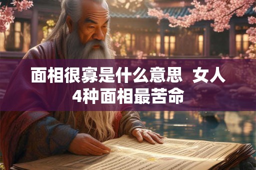 面相很寡是什么意思  女人4种面相最苦命