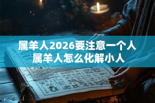 属羊人2026要注意一个人 属羊人怎么化解小人
