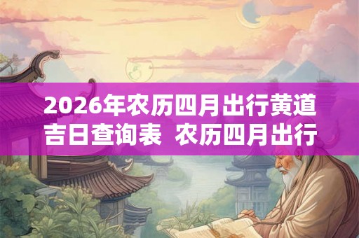 2026年农历四月出行黄道吉日查询表  农历四月出行吉日有哪些