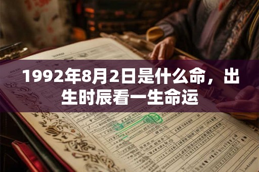 1992年8月2日是什么命，出生时辰看一生命运