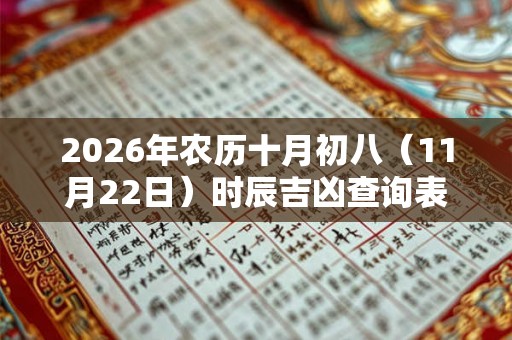 2026年农历十月初八(11月22日)时辰吉凶查询表! 2026年农历十月初八(11月22日)时辰吉凶查询表!