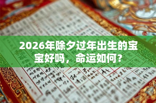 2026年除夕过年出生的宝宝好吗，命运如何？