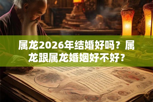 属龙2026年结婚好吗？属龙跟属龙婚姻好不好？