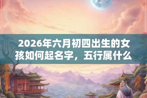 2026年六月初四出生的女孩如何起名字，五行属什么