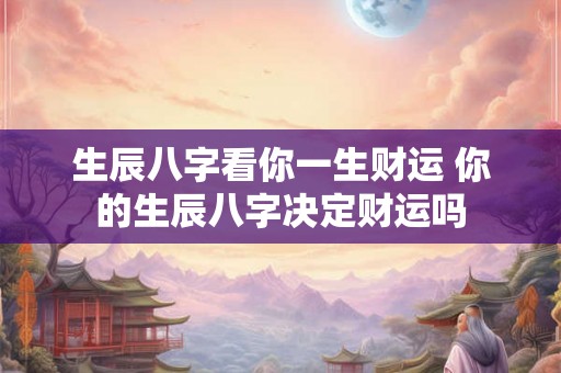 生辰八字看你一生财运 你的生辰八字决定财运吗