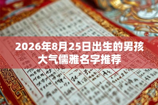 2026年8月25日出生的男孩大气儒雅名字推荐
