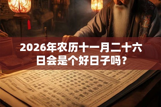 2026年农历十一月二十六日会是个好日子吗？