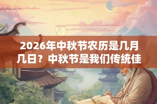 2026年中秋节农历是几月几日？中秋节是我们传统佳节吗？