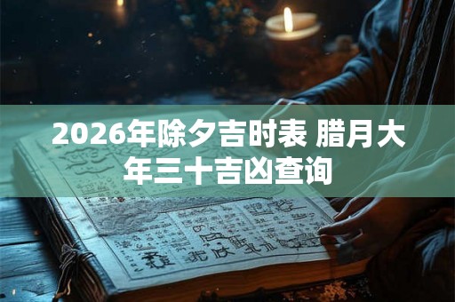 2026年除夕吉时表 腊月大年三十吉凶查询