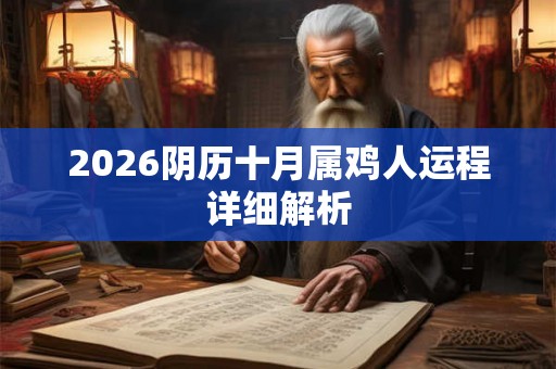 2026阴历十月属鸡人运程详细解析 2026阴历十月属鸡人运程详细解析