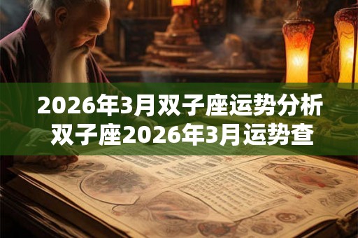 2026年3月双子座运势分析 双子座2026年3月运势查询
